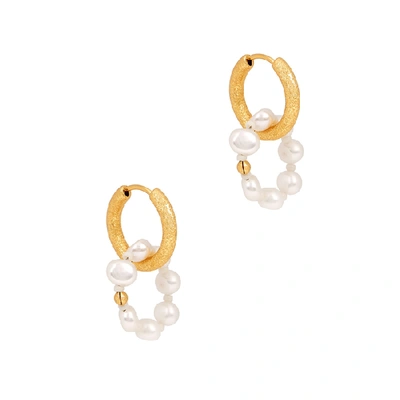 Shop Anni Lu Ring Of Pearls 18kt Gold-plated Hoop Earrings