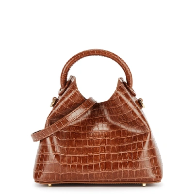 Shop Elleme Baozi Brown Crocodile-effect Leather Cross-body Bag In Tan
