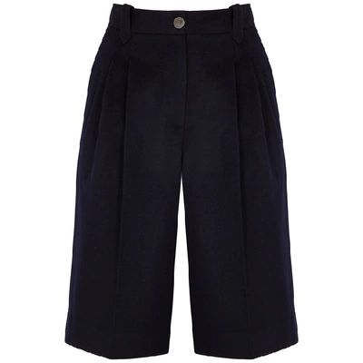 Shop Loewe Navy Longline Wool Shorts