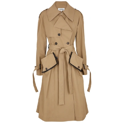 Shop Loewe Camel Cotton-twill Trench Coat