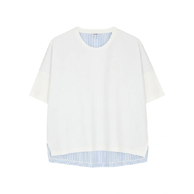 Shop Loewe White Panelled Cotton T-shirt