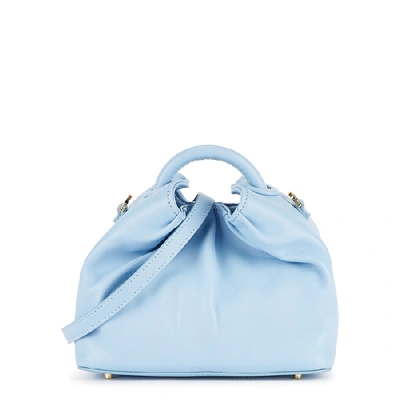 Shop Elleme Dumpling Light Blue Leather Cross-body Bag