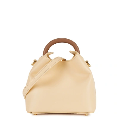 Shop Elleme Madeleine Pale Yellow Leather Cross-body Bag