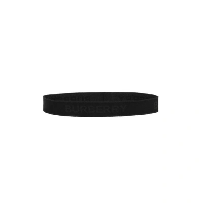 Shop Burberry Logo Jacquard Headband In Black / Black