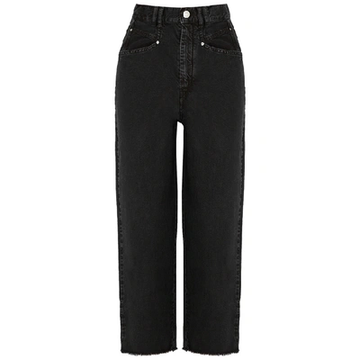 Shop Isabel Marant Naliska Cropped Straight-leg Jeans In Black