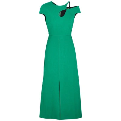 Shop Roland Mouret Thean Green Asymmetric Dress