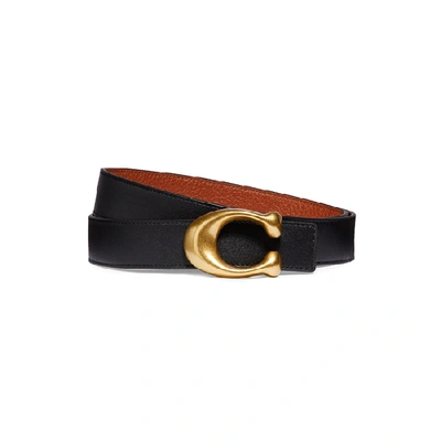 Shop Coach Black And Brown Reversible Leather Belt