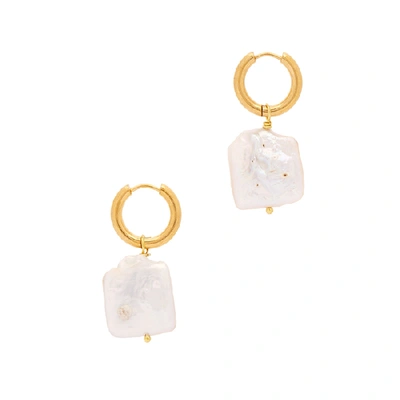Shop Sandralexandra Keishi Pearl Gold-tone Hoop Earrings