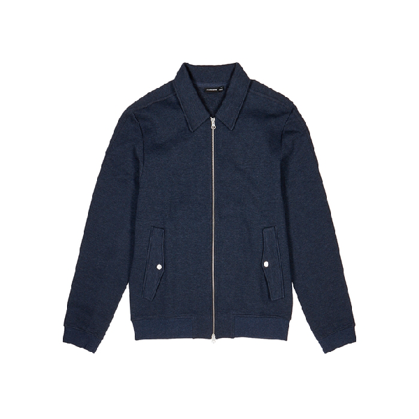 J. Lindeberg Jacob Navy Cotton-jersey Bomber Jacket In Blue | ModeSens