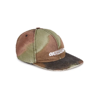 Shop Off-white Camouflage-print Cotton Cap In Brown