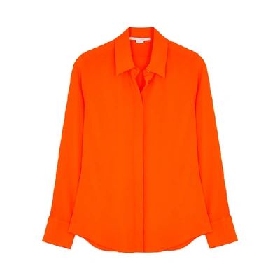Shop Stella Mccartney Willow Orange Silk Crepe De Chine Shirt