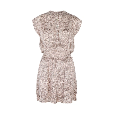 Shop Rails Angelina Leopard-print Linen-blend Mini Dress In Brown