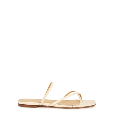 Shop Aeyde Marina Ivory Leather Sandals In Cream