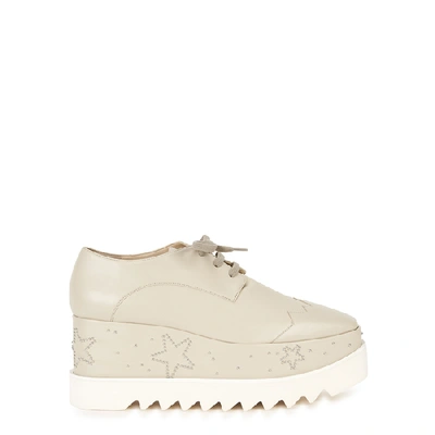 Shop Stella Mccartney Sneak-elyse 80 Stone Faux Leather Sneakers In Cream