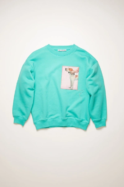 Shop Acne Studios Dog-patch Sweatshirt Turquoise Blue
