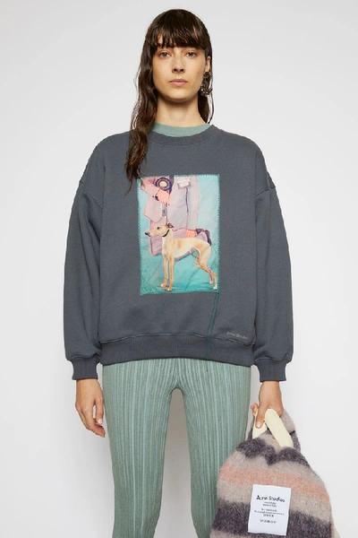 Shop Acne Studios Dog-patch Sweatshirt Slate Grey