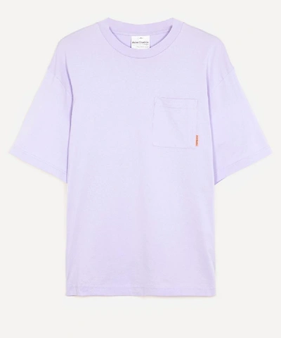 Shop Acne Studios Loose Fit Pink Label T-shirt In Light Purple