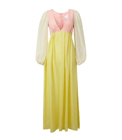 Shop Lisa Marie Fernandez Carolyn Maxi Linen Dress In Yellow