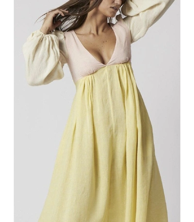 Shop Lisa Marie Fernandez Carolyn Maxi Linen Dress In Yellow