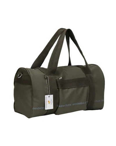 Shop Mandarina Duck Duffel Bags In Military Green