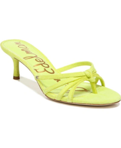 Shop Sam Edelman Jedda Mid-heel Thong Sandals Women's Shoes In Lime