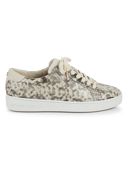 michael michael kors irving crocodile embossed leather sneaker