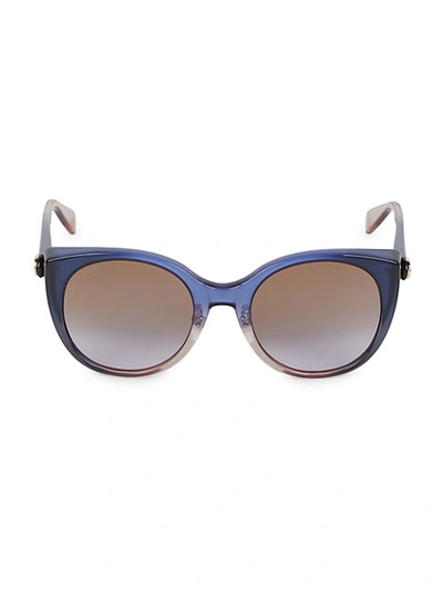 Shop Gucci Women's Core 54mm Cat Eye Sunglasses In Blue Multi