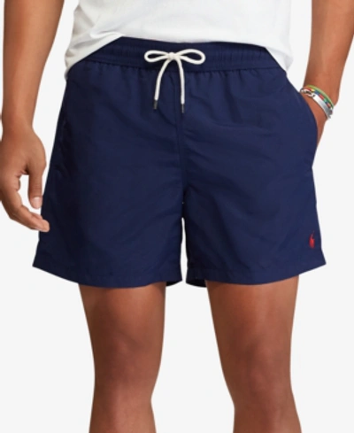 Shop Polo Ralph Lauren Men's 5.5" Traveler Swim Trunks In Newport Navy