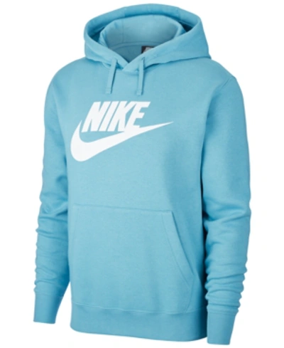 Shop Nike Men's Sportswear Club Fleece Hoodie In Cerulean Blue