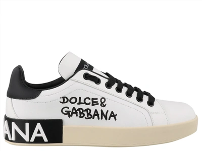 Shop Dolce & Gabbana Portofino Sneakers In White