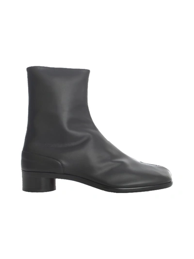 Shop Maison Margiela Calf Leather Tabi Ankle Boots In Black