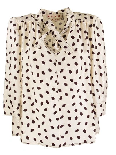 Shop Marni Scarf Viscose Shirt In Cream