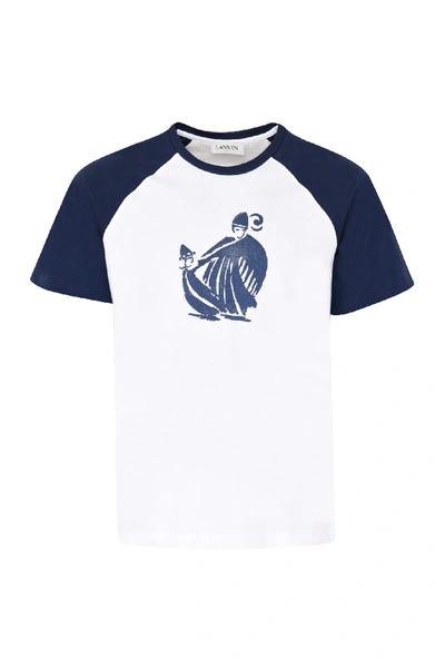 Shop Lanvin Logo Print Cotton T-shirt In White