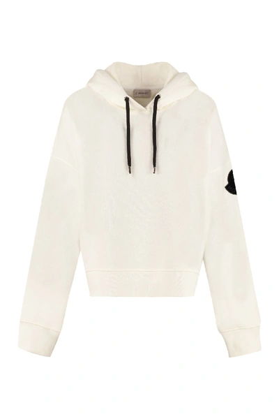 Shop Moncler Cotton Hoodie In White