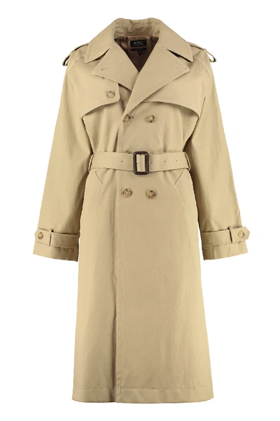 Shop A.p.c. Simone Cotton Trench Coat In Beige