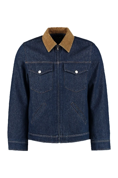 Shop Apc Linden Padded Denim Jacket