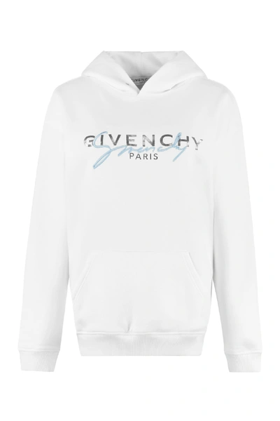 Shop Givenchy Printed Hoodie In White
