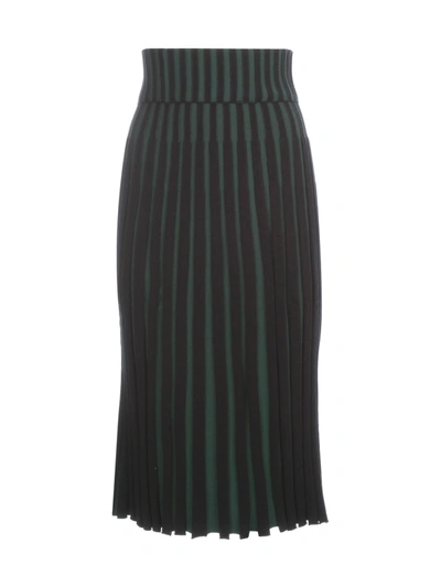 Shop Kenzo Pleated Skirt In Blue Canard