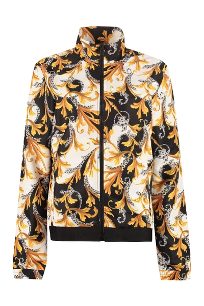 Shop Versace Printed Nylon Windbreaker-jacket In Multicolor