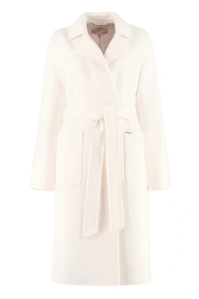 Shop Michael Michael Kors Wool Blend Coat In Ivory