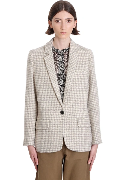 Shop Isabel Marant Étoile Charly Blazer In Beige Wool