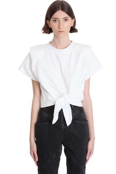 Shop Isabel Marant Belita T-shirt In White Cotton