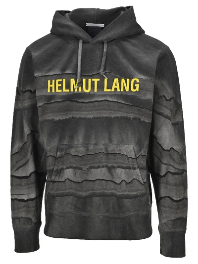 Shop Helmut Lang Logo Print Hoodie In Marble Dye