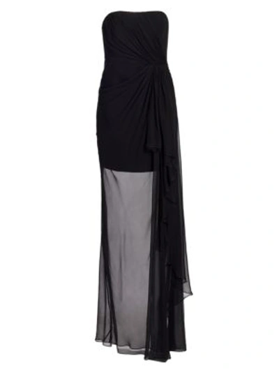 Shop Cinq À Sept Yuki Strapless Gown In Black