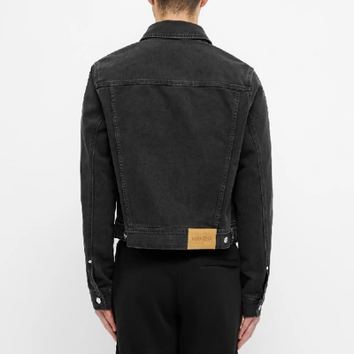 Shop Kenzo Washed Denim Jacket In Black