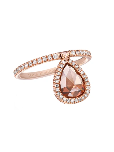 Shop Nina Runsdorf Rose-cut Brown Diamond Flip Ring In Gold