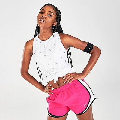 Shop Nike Women's Pro Metallic Toss Print Training Tank Top In White