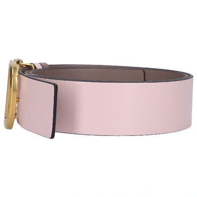 Shop Valentino Garavani Women Belt Vlogo Leather Pink