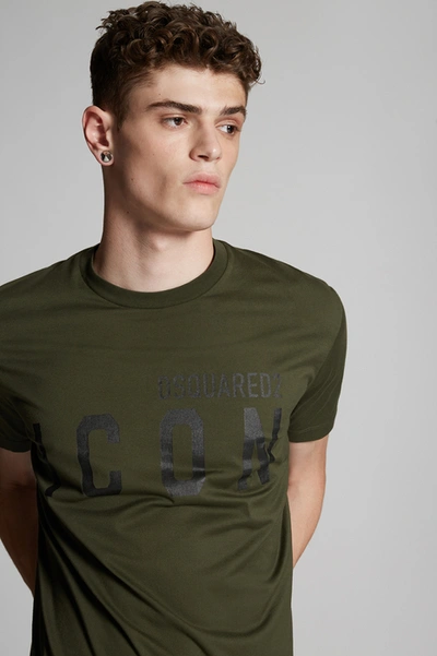 Shop Dsquared2 Men Short Sleeve T-shirt In Military Green Dark