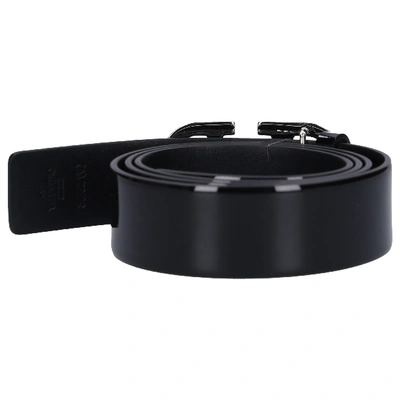 Shop Valentino Garavani Women Belt V Logo Patent Leather Black